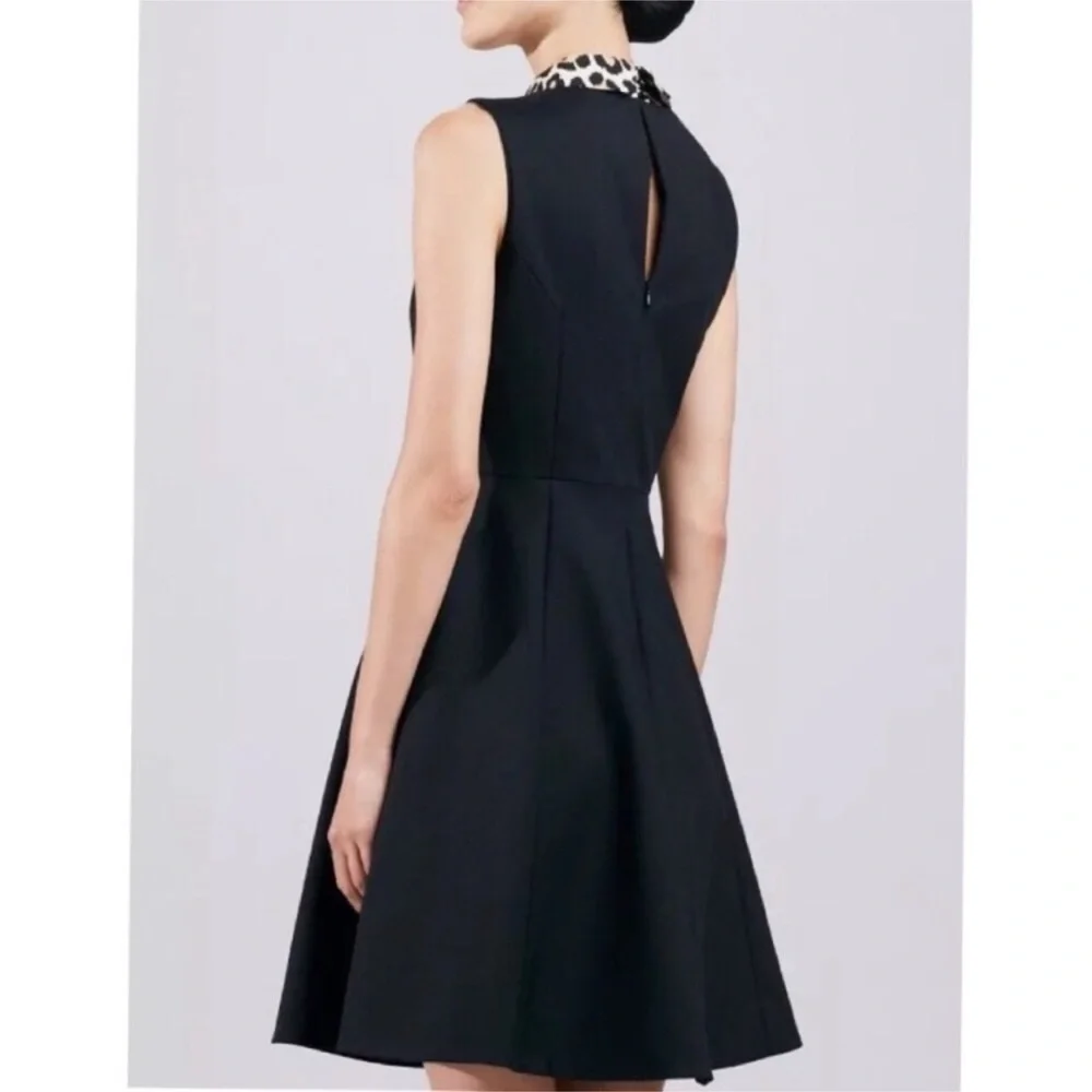 Kate Spade Black Dress with Animal Print Collar